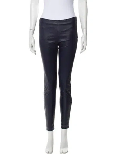 Pre-owned The Row Lambskin Skinny Leg Pants In Blue