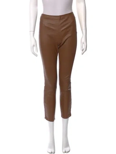 Pre-owned The Row Lambskin Skinny Leg Pants In Brown