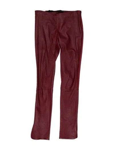 Pre-owned The Row Lambskin Skinny Leg Pants In Burgundy