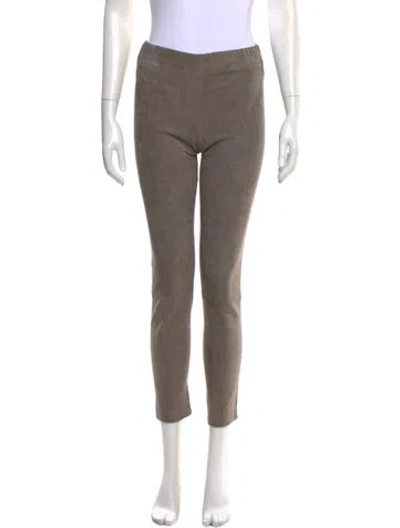Pre-owned The Row Lambskin Skinny Leg Pants In Gray
