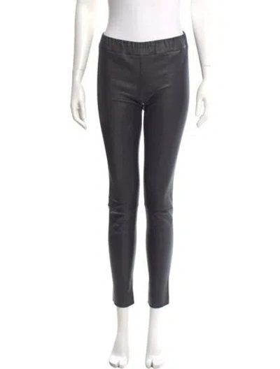 Pre-owned The Row Lambskin Skinny Leg Pants In Gray