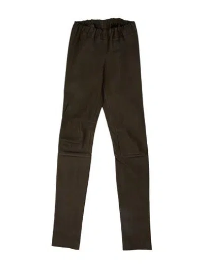 Pre-owned The Row Lambskin Skinny Leg Pants In Green