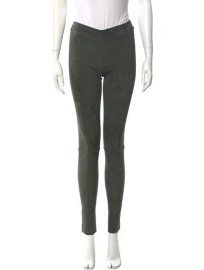 Pre-owned The Row Lambskin Skinny Leg Pants In Green