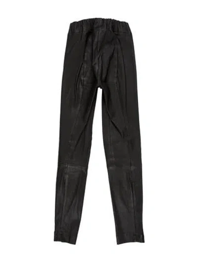Pre-owned The Row Lambskin Straight Leg Pants In Gray