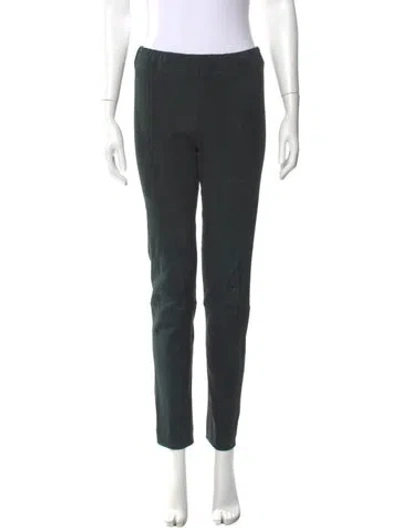 Pre-owned The Row Lambskin Straight Leg Pants In Green