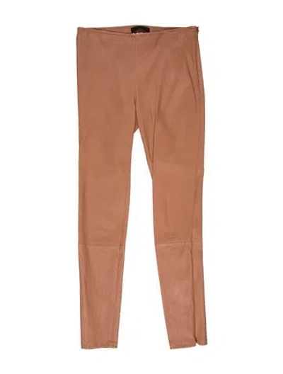 Pre-owned The Row Lambskin Straight Leg Pants In Neutral
