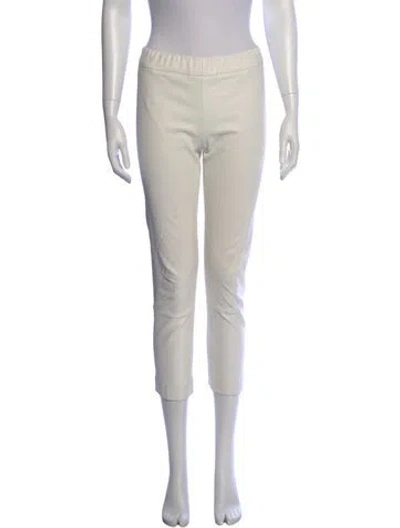 Pre-owned The Row Lambskin Straight Leg Pants In White