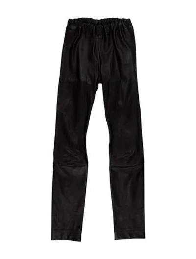 Pre-owned The Row Lambskin Wide Leg Pants In Black