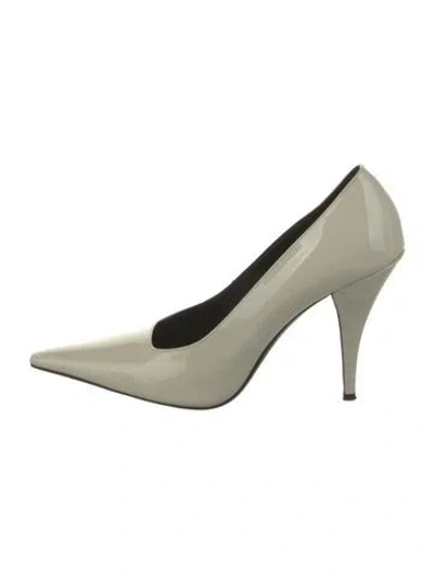 Pre-owned The Row Lana Patent Leather Pumps Leather Pumps In Green