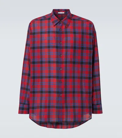 The Row Lancaster Checked Cotton Voile Shirt In Red
