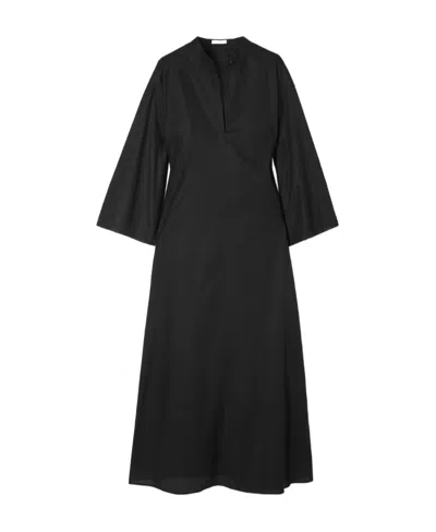The Row Lanna Extra-long Dress In Black