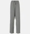The Row Lanuit Mid-rise Wide-leg Pull-on Pants In Grau