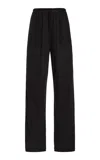 The Row Lanuit Knit Silk Wide-leg Pants In Grey