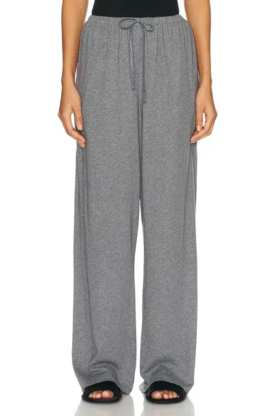 The Row Lanuit Mid-rise Wide-leg Pull-on Pants In Grey