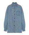 The Row Nesson Oversized Linen Button-down Shirt In Blue