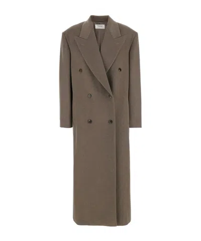 The Row Lapel Long-sleeved Coat In Green