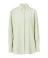 The Row Vanda Striped Cotton-poplin Shirt In Green