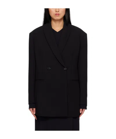 The Row Lapel Long-sleeved Suit Jacket In Black