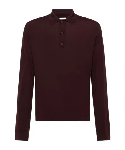 The Row Lapel Long-sleeved Sweater In Brown