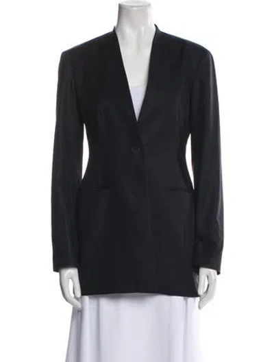 Pre-owned The Row Lapelless Blazer In Black