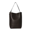 The Row Leather Shoulder Bag In Dark_brown_pld