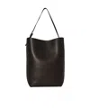 The Row Leather Shoulder Bag In Brown