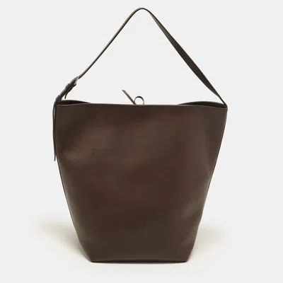 Pre-owned The Row Large N/s Park Dark Brown Leather Tote