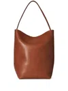 The Row Park North-south Tote Bag In Leather In Brown