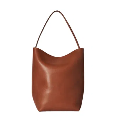 The Row Large N/s Park Tote Bag In Leather In Brown