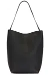The Row Hook Ns Large Leather Tote Bag In Black Ang