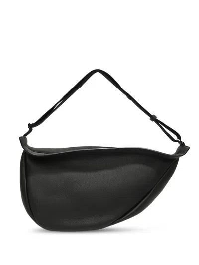 The Row Large Slouchy Banana Shoulder Bag In Black