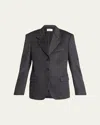 The Row Lasonne Cashmere Jacket In Charcoal Melange