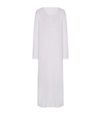 The Row Latoya Cotton Midi Dress In White