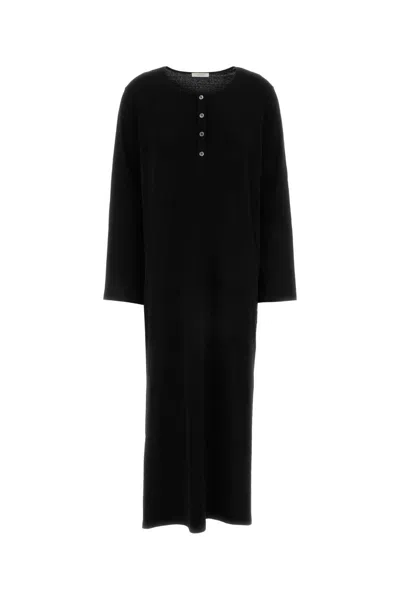 The Row Cotton Latoya Dress Long Sleeves Midi In Black