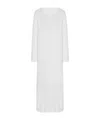 The Row Latoya Long-sleeve Crewneck Cotton Midi Dress In White