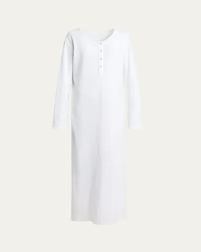 THE ROW LATOYA LONG-SLEEVE CREWNECK COTTON MIDI DRESS