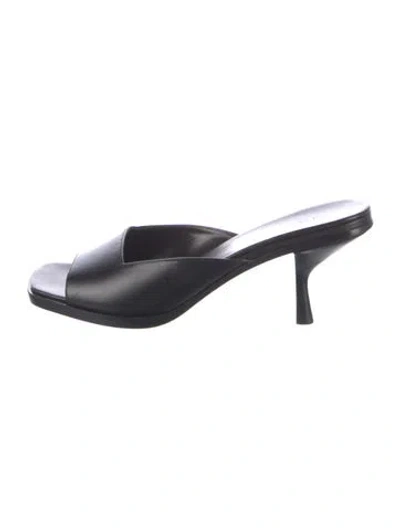 Pre-owned The Row Lauren Leather Slides In Black