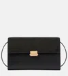 The Row Laurie Suede And Leather Crossbody Bag In Black