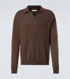 The Row Leach Cashmere Polo Sweater In Brown