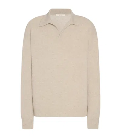THE ROW LEACH CASHMERE POLO SWEATER