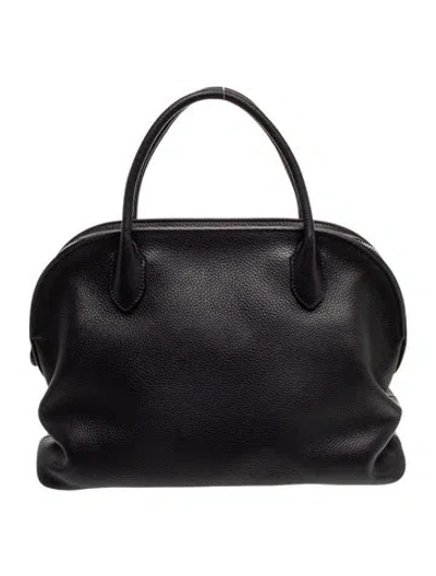 Pre-owned The Row Leather Agnes 12 In Black