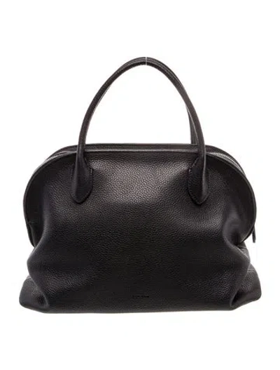 Pre-owned The Row Leather Agnes 12 In Black