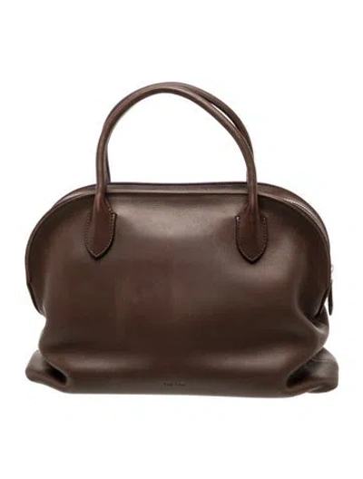 Pre-owned The Row Leather Agnes 12 In Brown