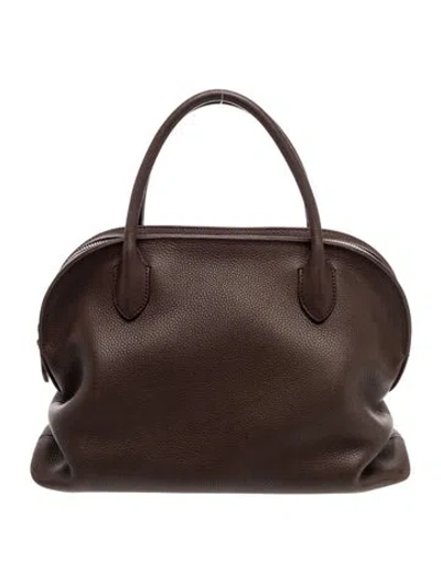 Pre-owned The Row Leather Agnes 12 In Brown