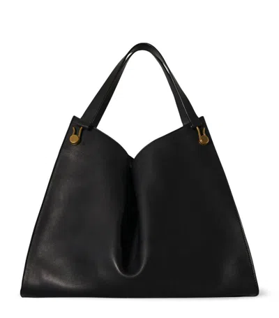 The Row Leather Alexia Shoulder Bag In Black