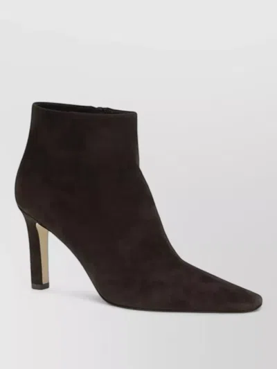 The Row Leather Ankle Boots In Brown