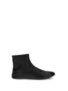 The Row Leather Ankle Boots Lined With Soft Shearling In Black