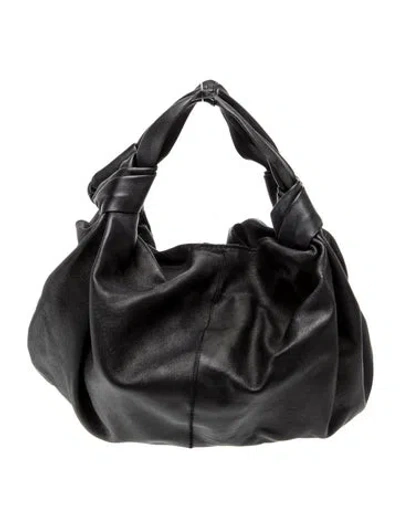 Pre-owned The Row Leather Ascot In Black