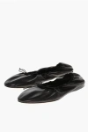 The Row Leather Awar Ballet Flats With Elastic Detail In Black