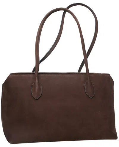 The Row Leather Bag Terrasse In Dark Brown